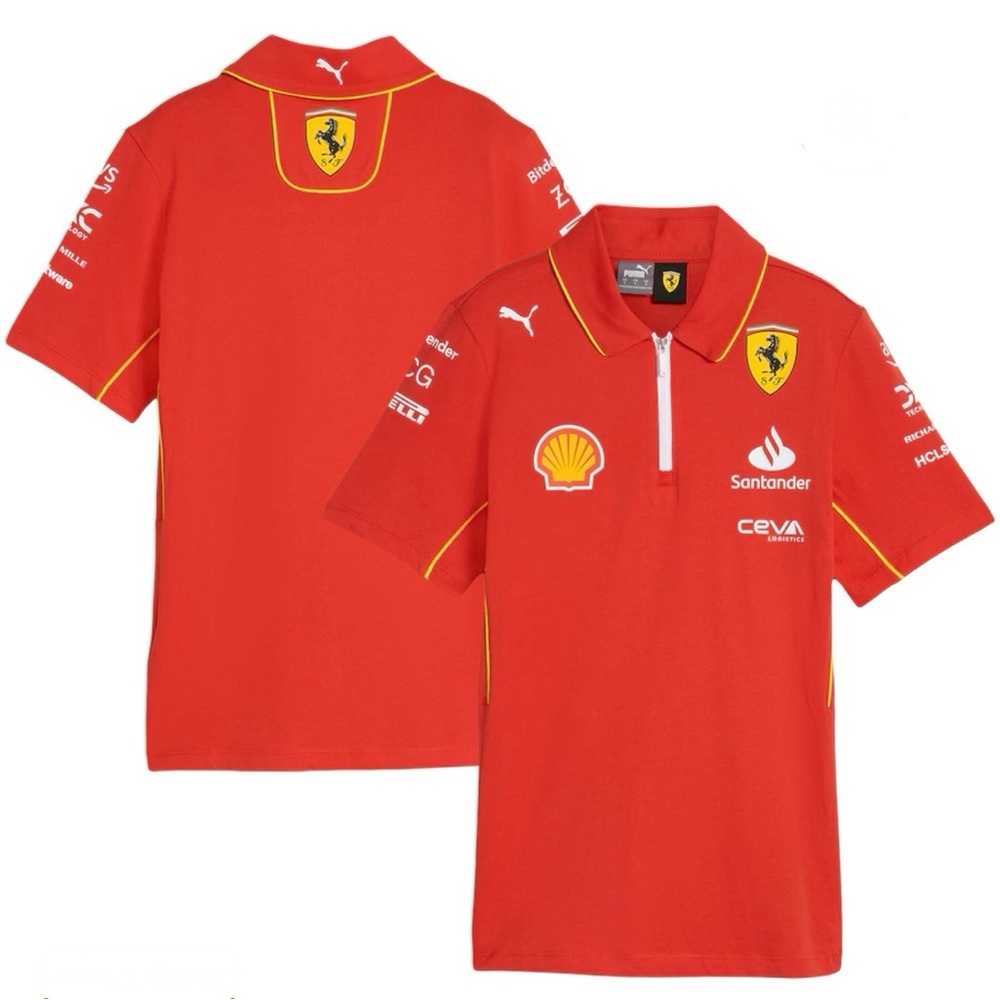 NWT Scudaria Ferrari F1 Team Polo Shirt Womens Large Official 2024 Racing Italy